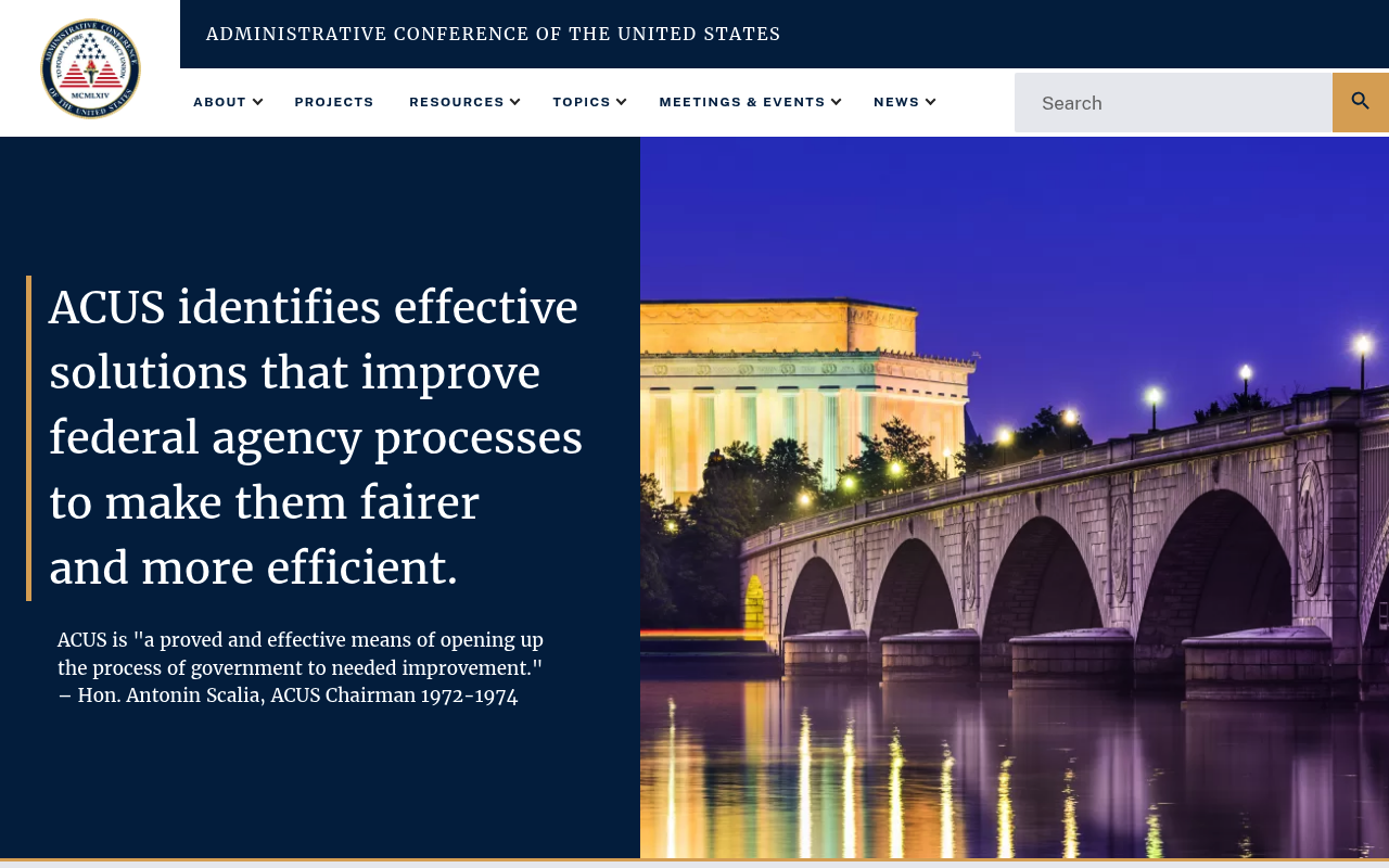 Administrative Conference of the United States screenshot