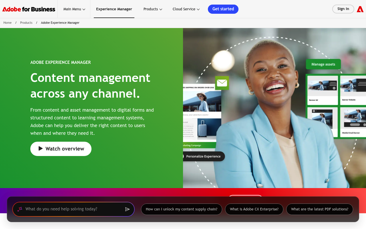 Adobe Experience Manager website screenshot