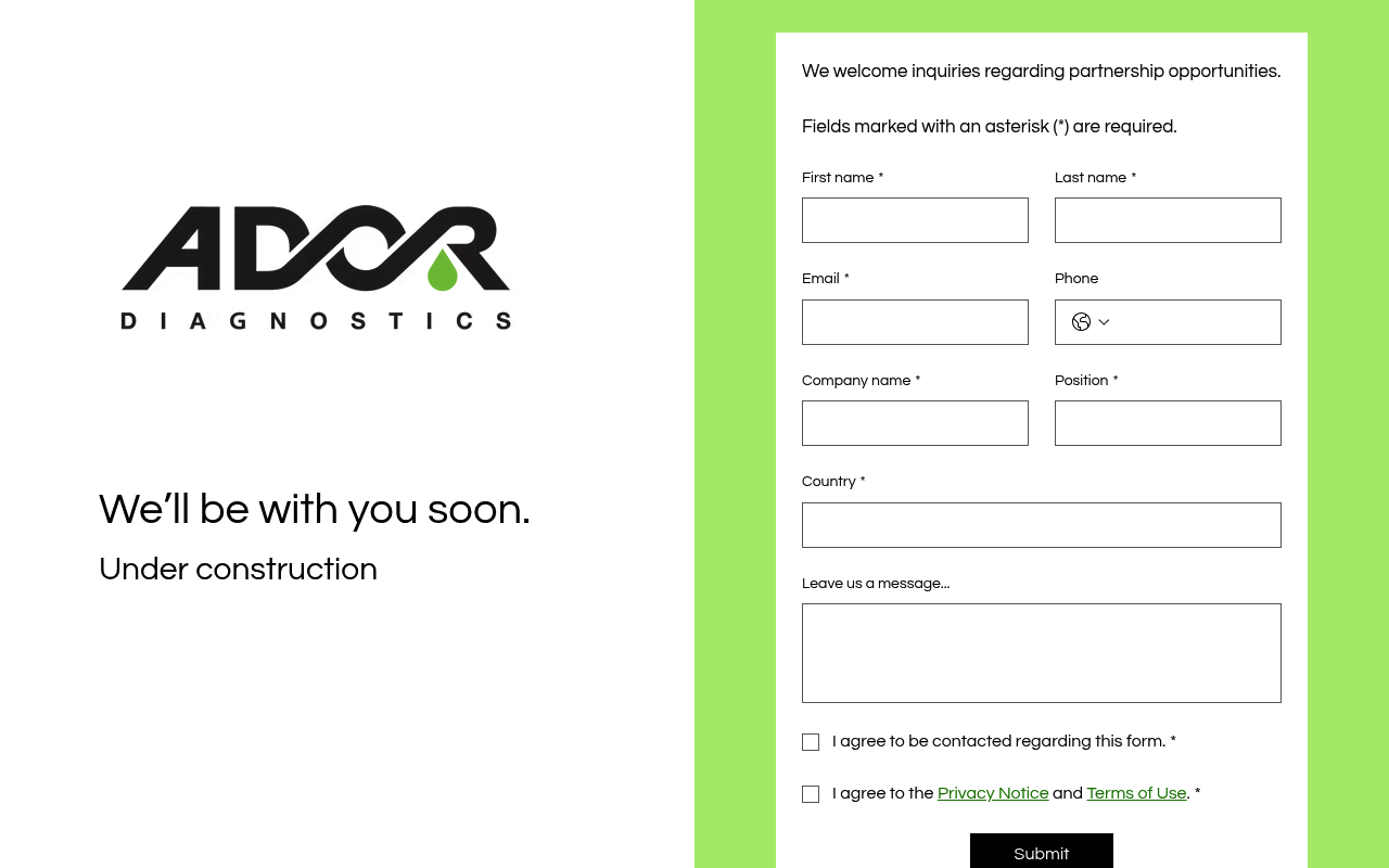 ADOR Diagnostics screenshot