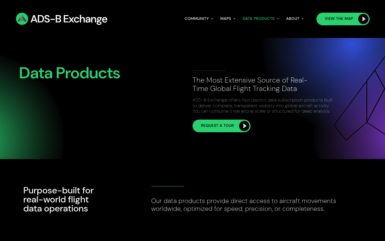 ADS-B Exchange website screenshot