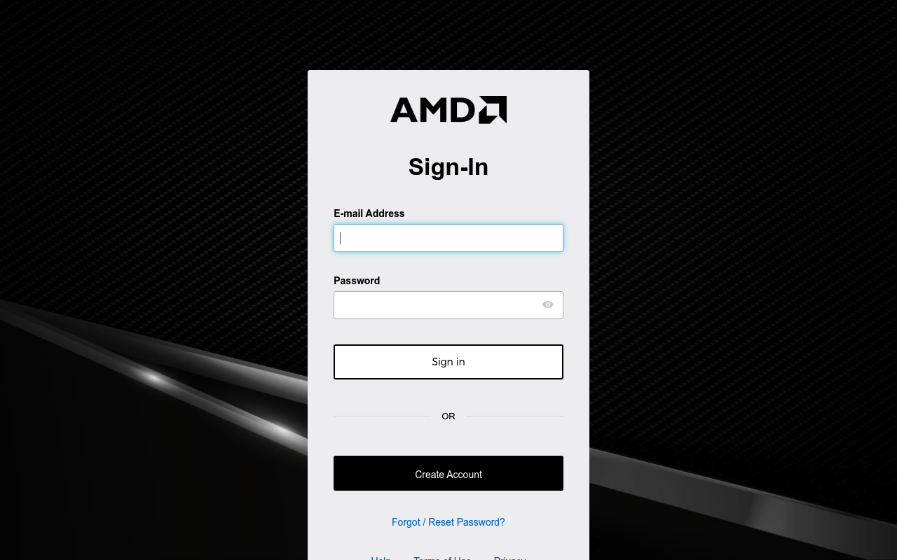 Advanced Micro Devices website screenshot
