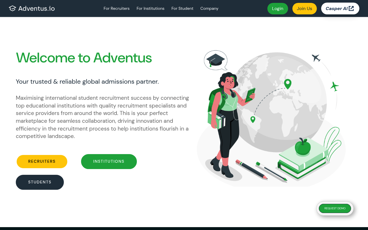 Adventus.io screenshot