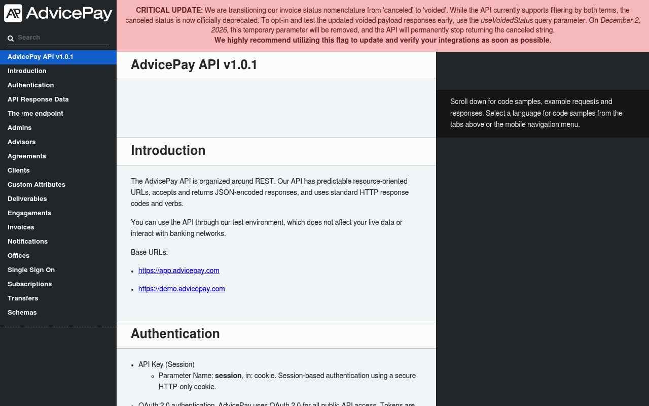 AdvicePay website screenshot