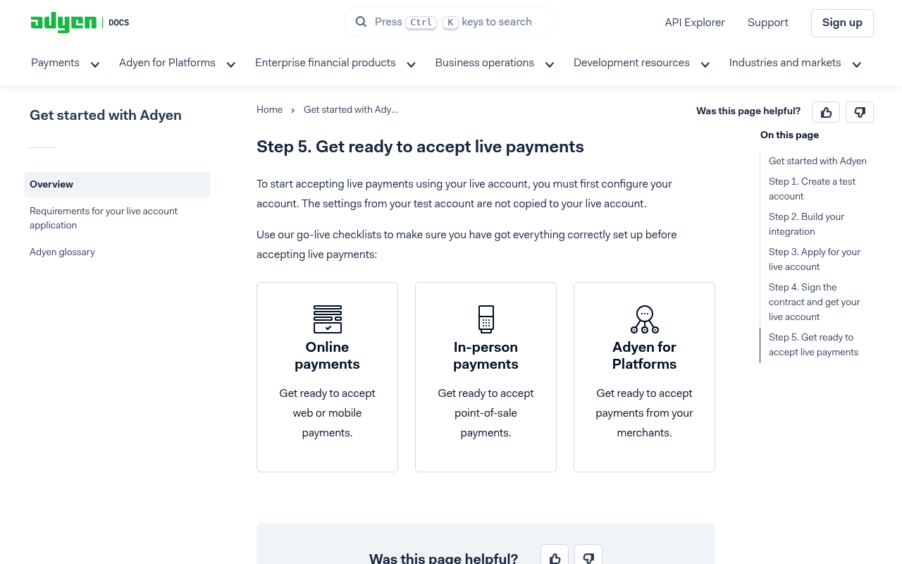 Adyen website screenshot