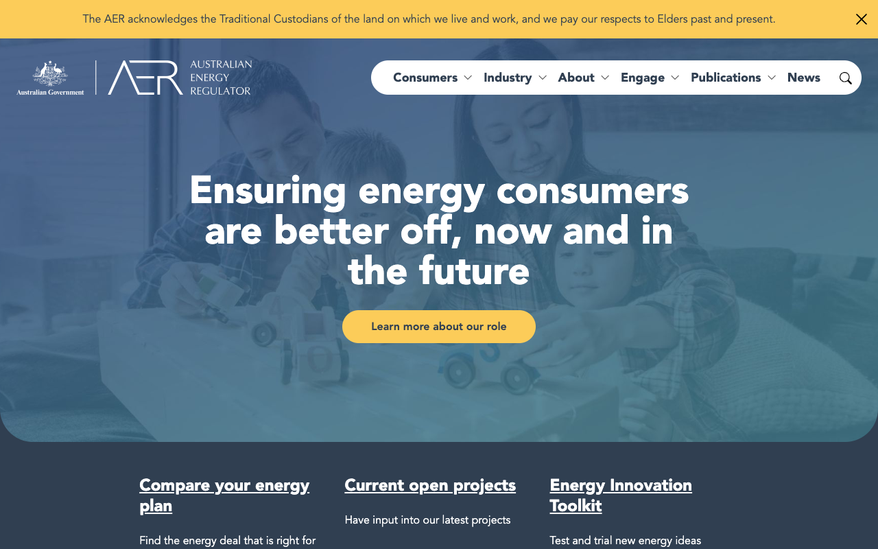 Australian Energy Regulator screenshot
