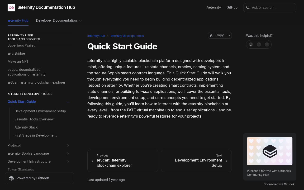 Aeternity website screenshot