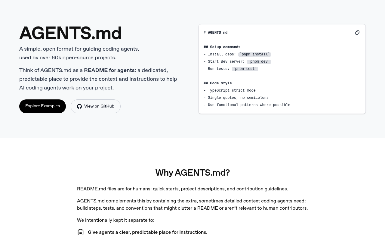 AGENTS.md website screenshot