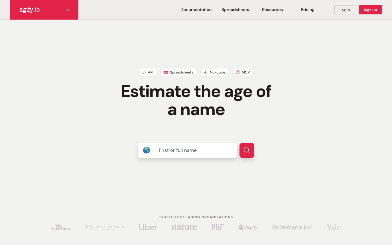 Agify.io website screenshot