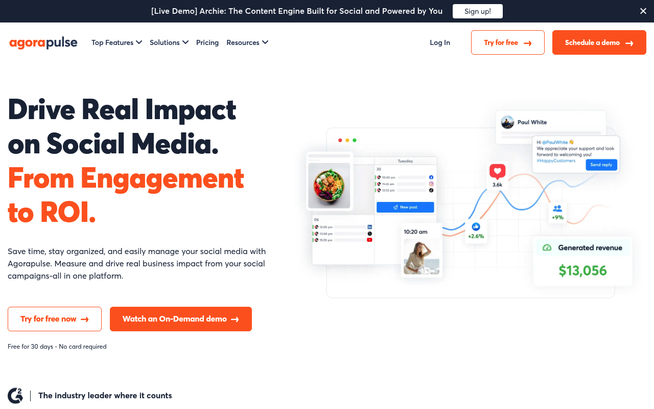 Agorapulse website screenshot