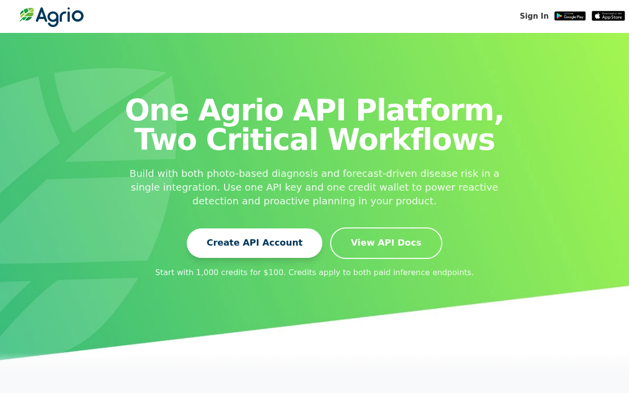 agrio website screenshot