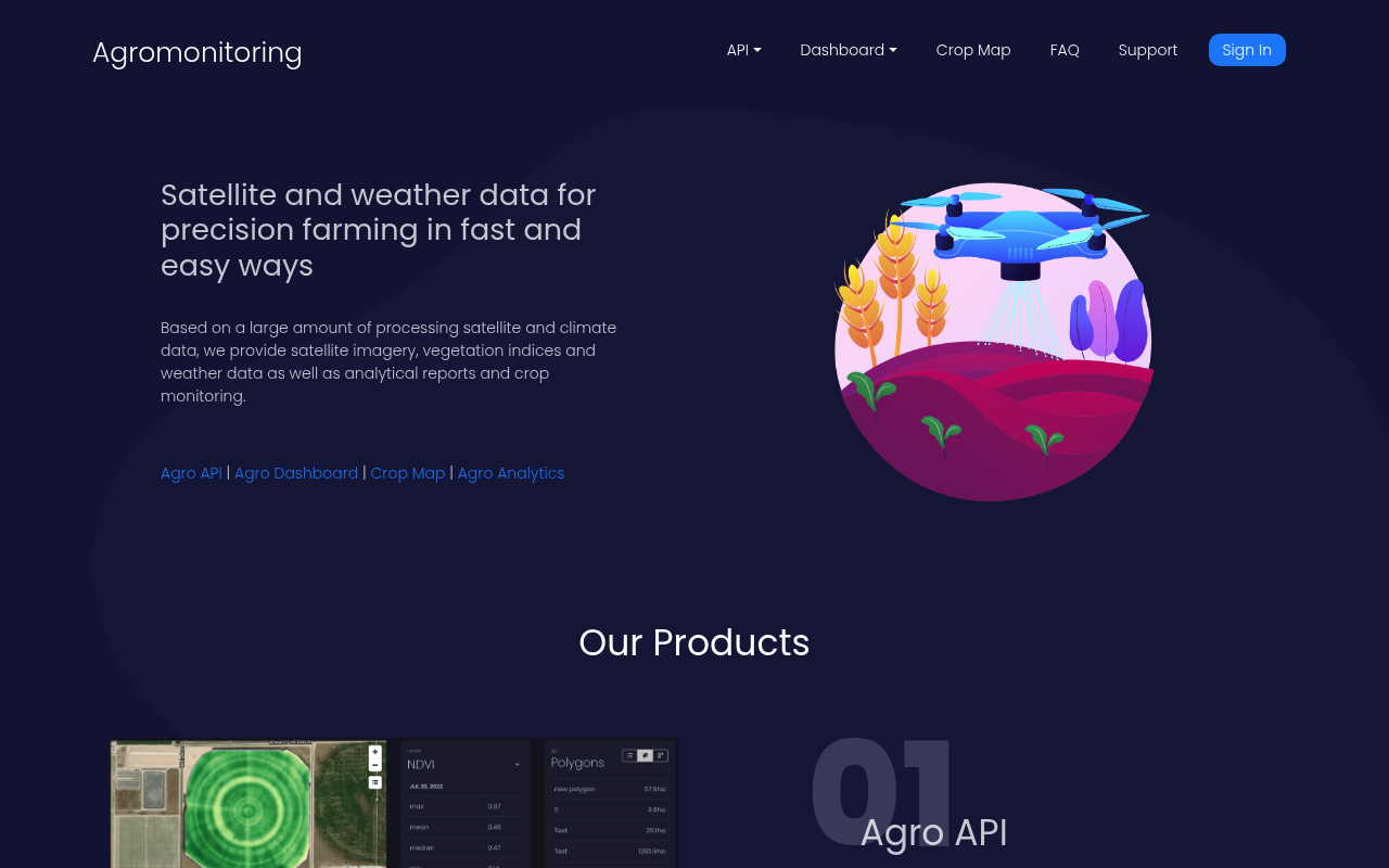 Agromonitoring website screenshot
