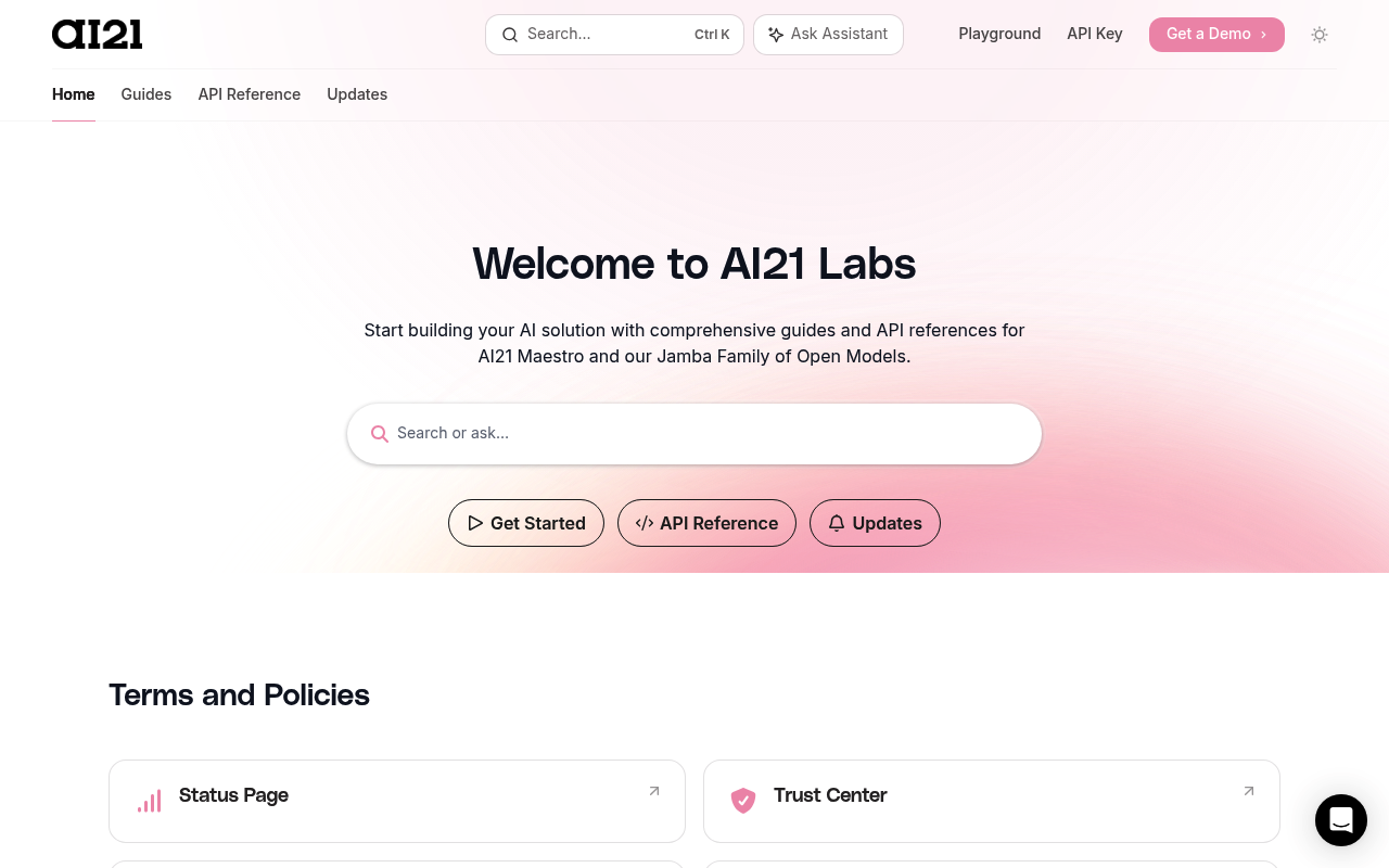 AI21 Labs website screenshot