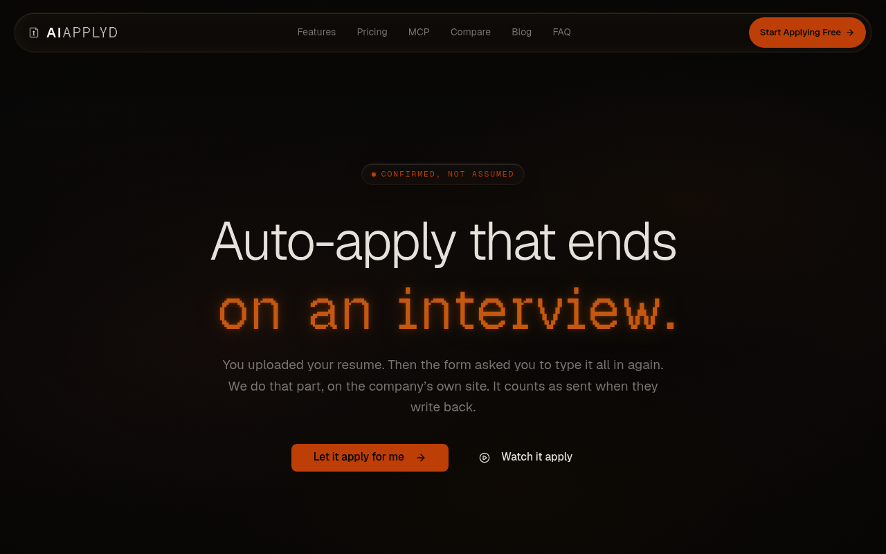 AI Applyd website screenshot