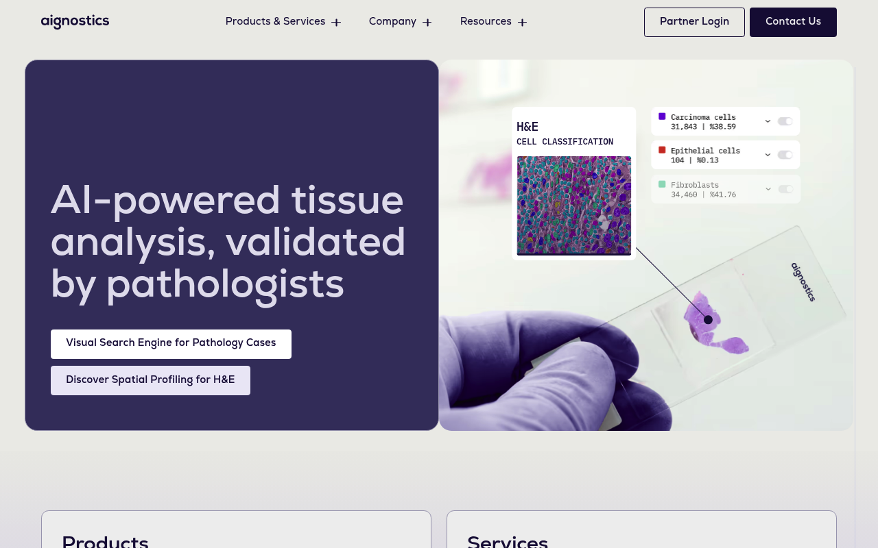 Aignostics website screenshot