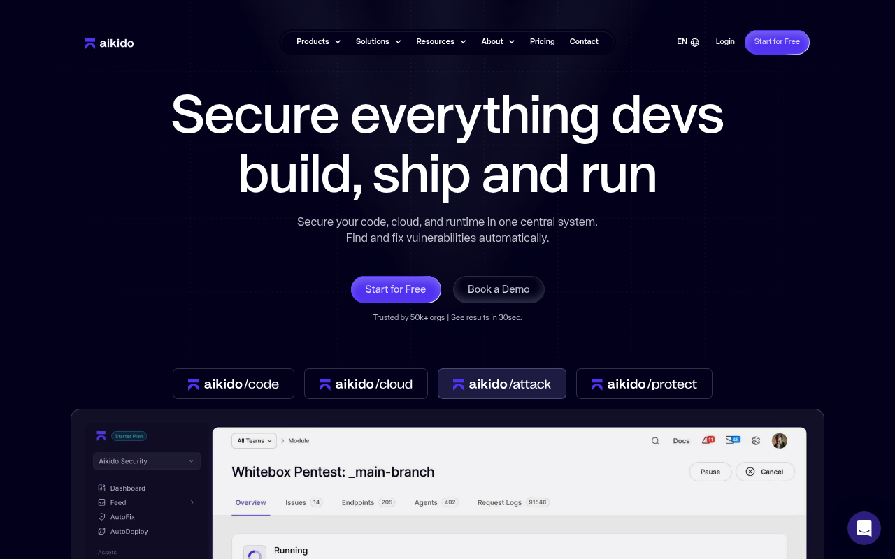 Aikido Security website screenshot