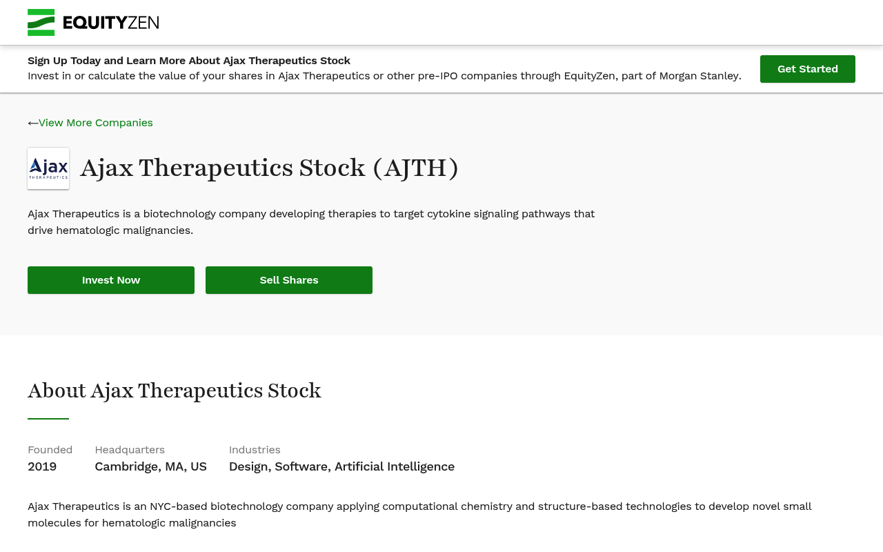 Ajaxtherapeutics screenshot