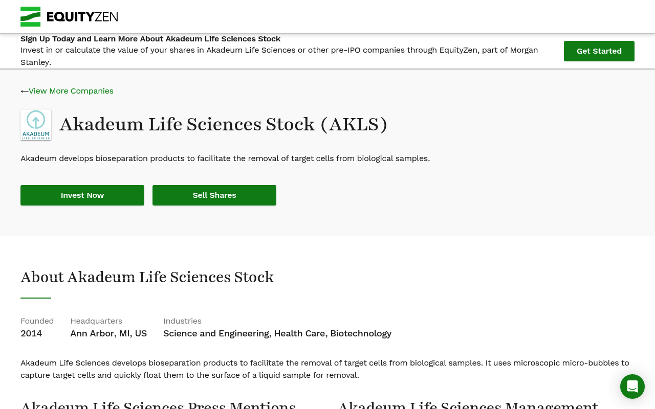 Akadeumlifesciences screenshot