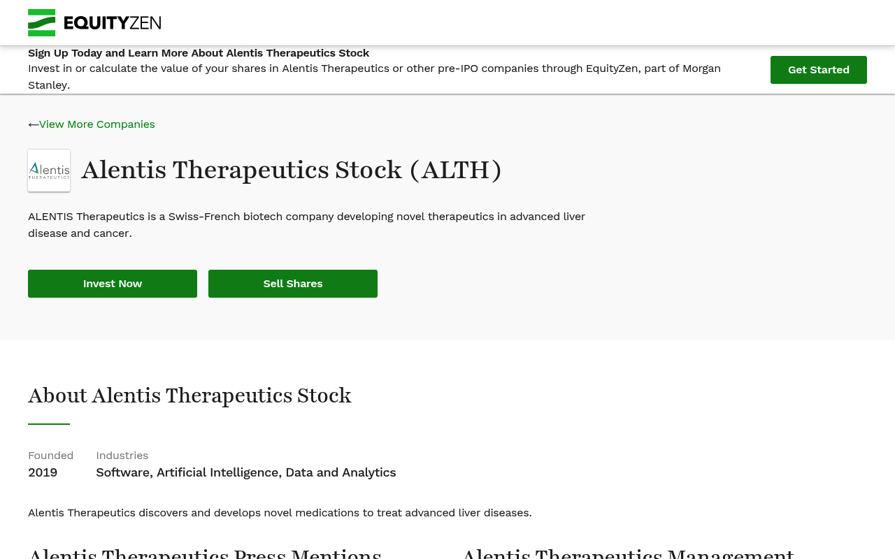 Alentistherapeutics screenshot