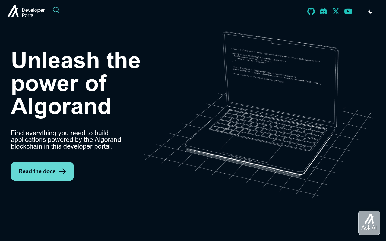 Algorand website screenshot