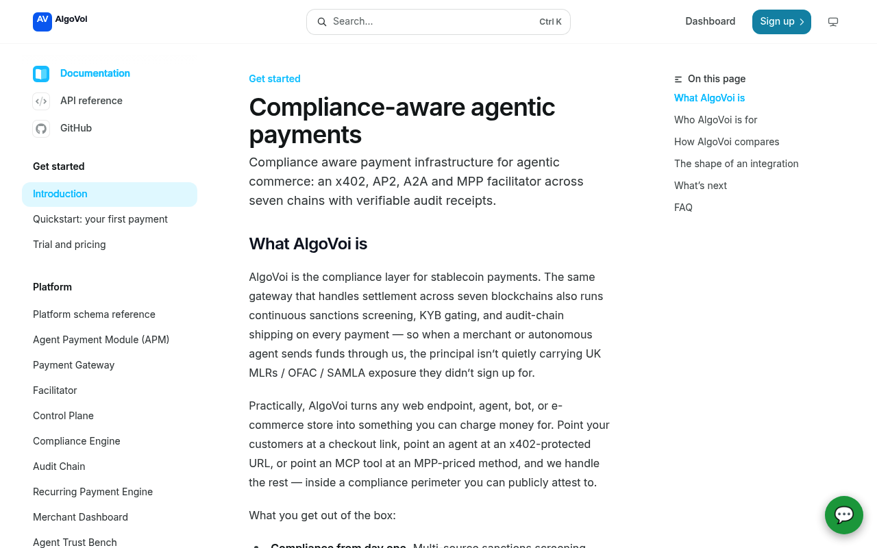AlgoVoi website screenshot
