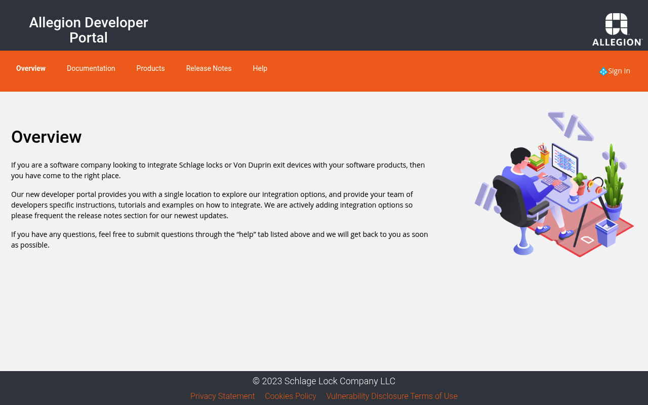 Allegion website screenshot