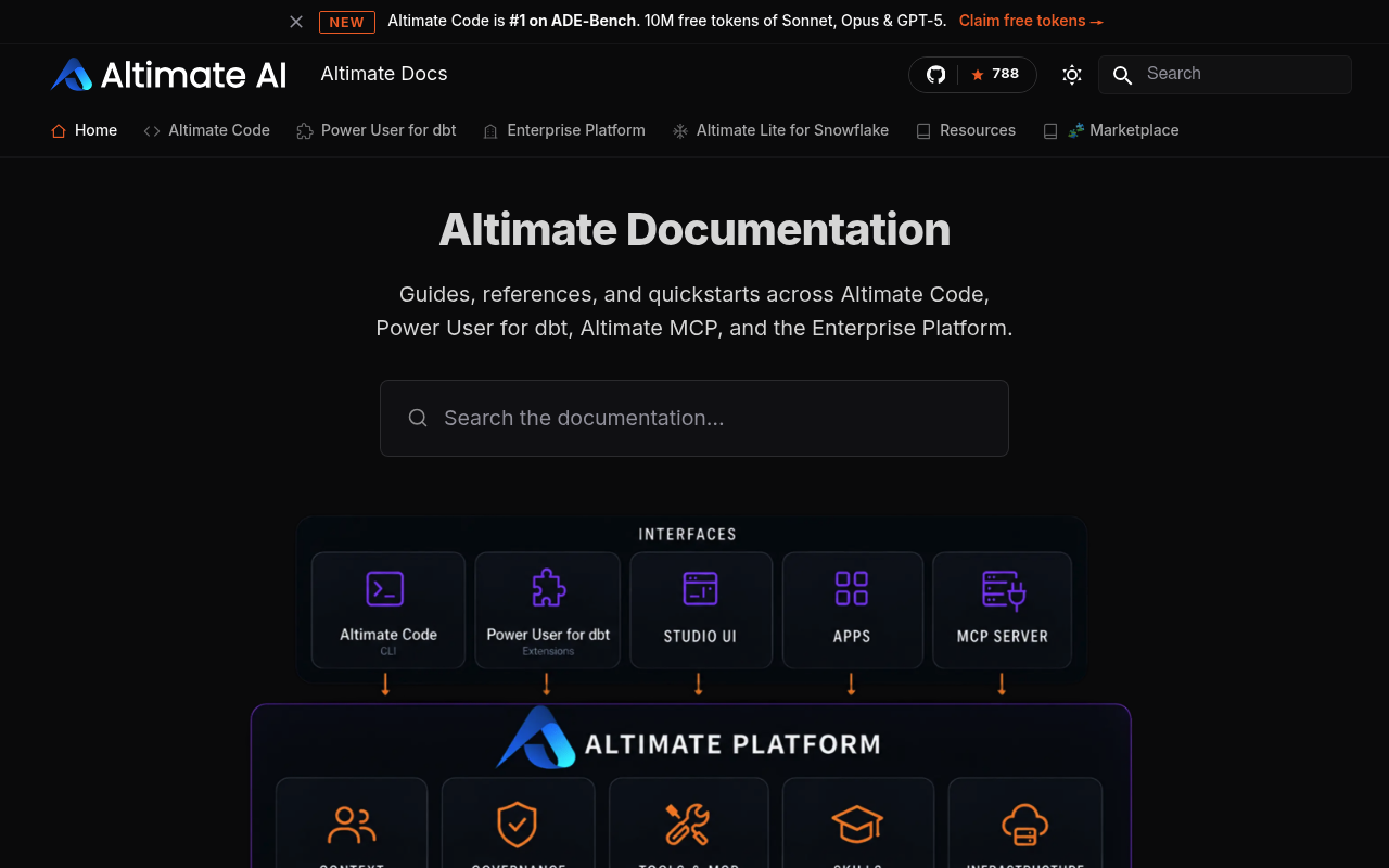 Altimate AI website screenshot