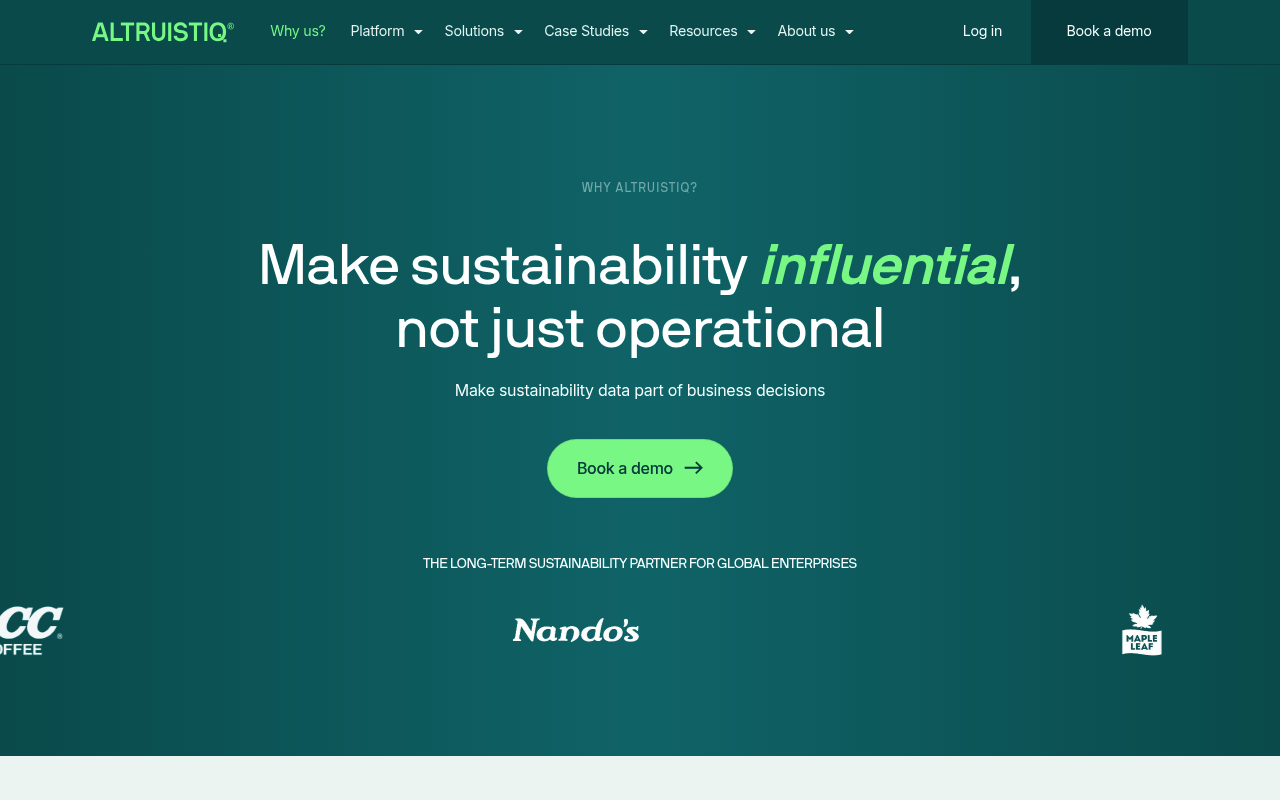 Altruistiq website screenshot