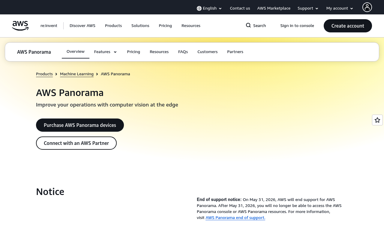 Amazon Panorama website screenshot