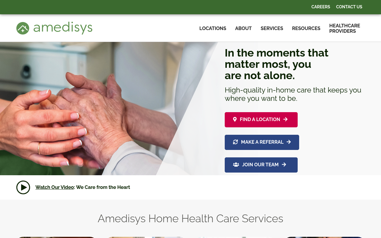 Amedisys website screenshot