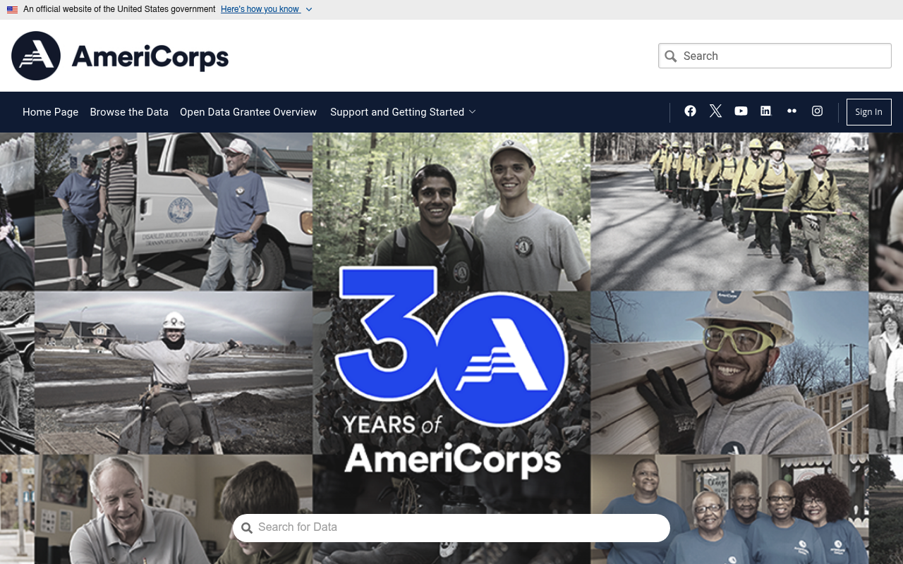 AmeriCorps website screenshot