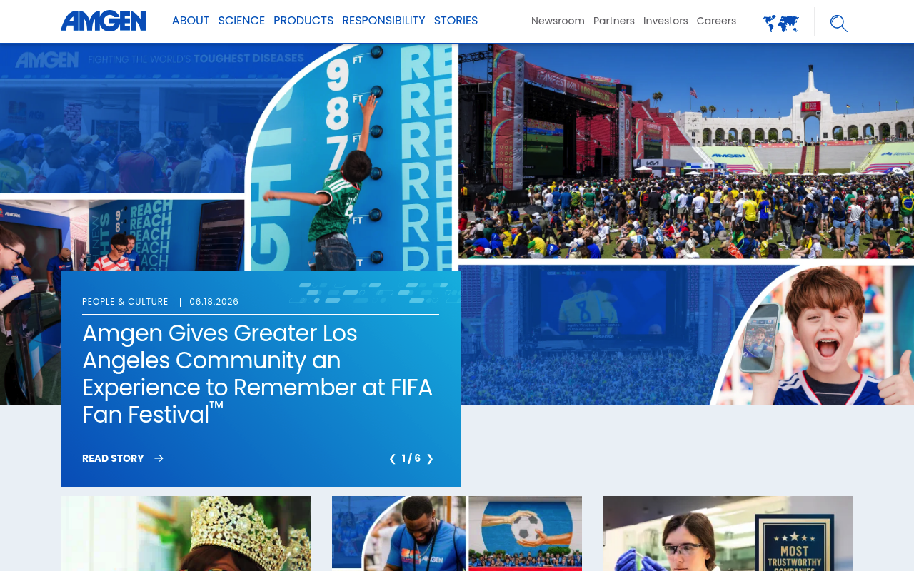 Amgen website screenshot