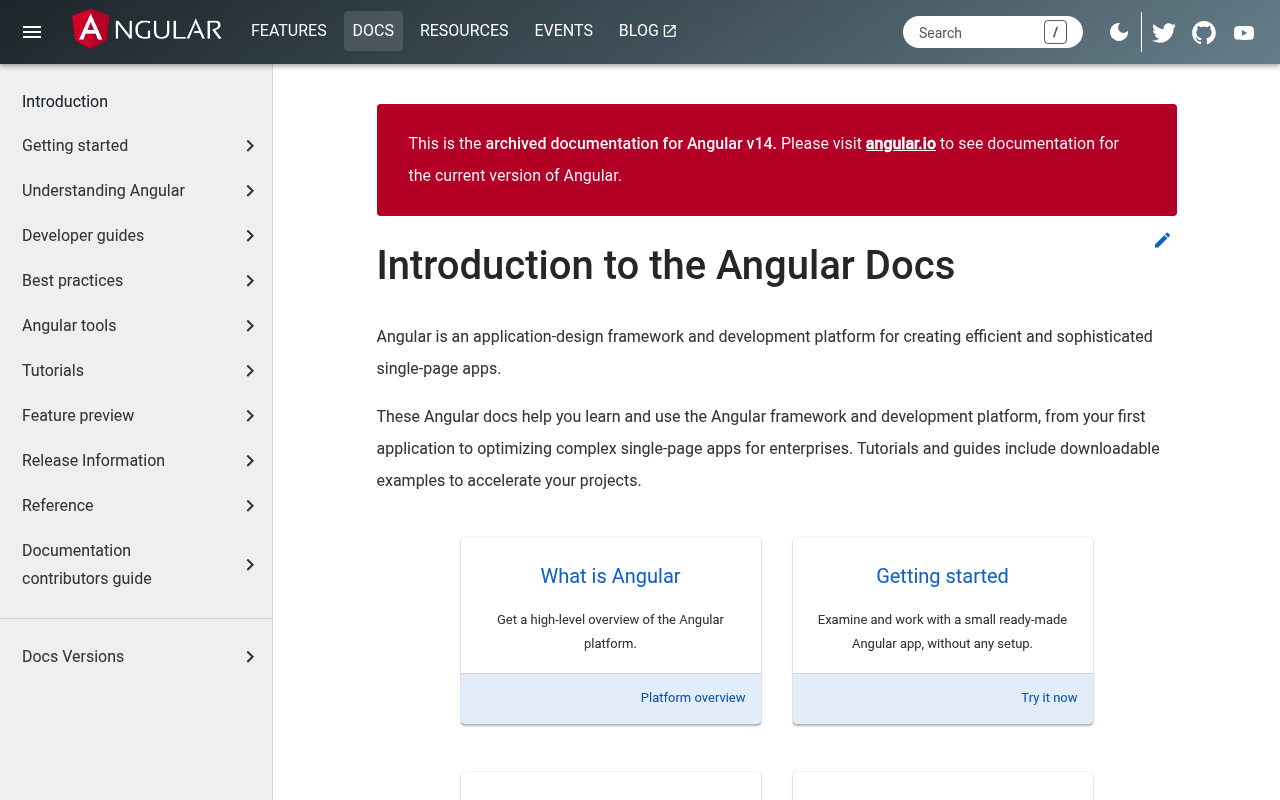 Angular 14 website screenshot