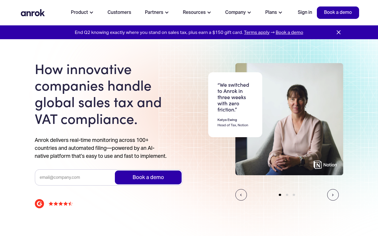Anrok website screenshot