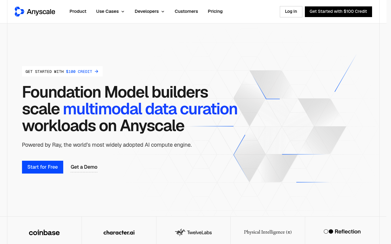 Anyscale website screenshot
