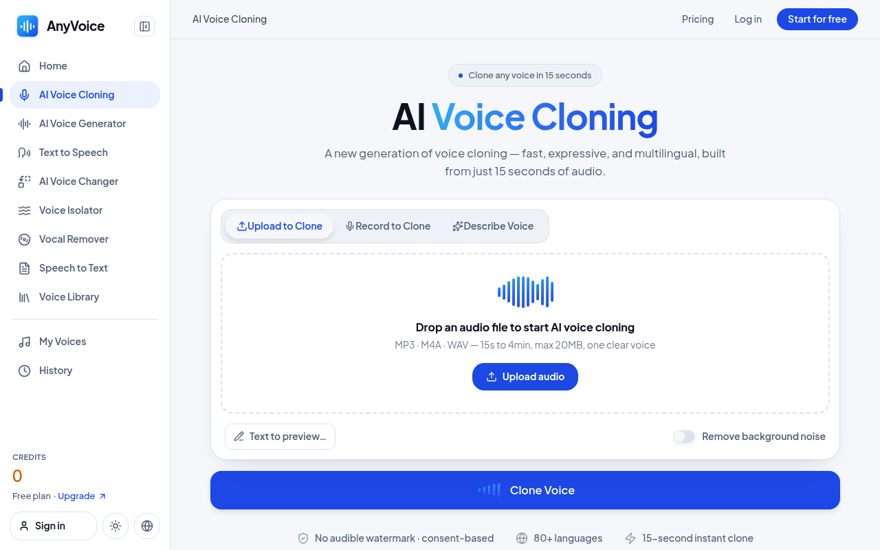 Anyvoice screenshot