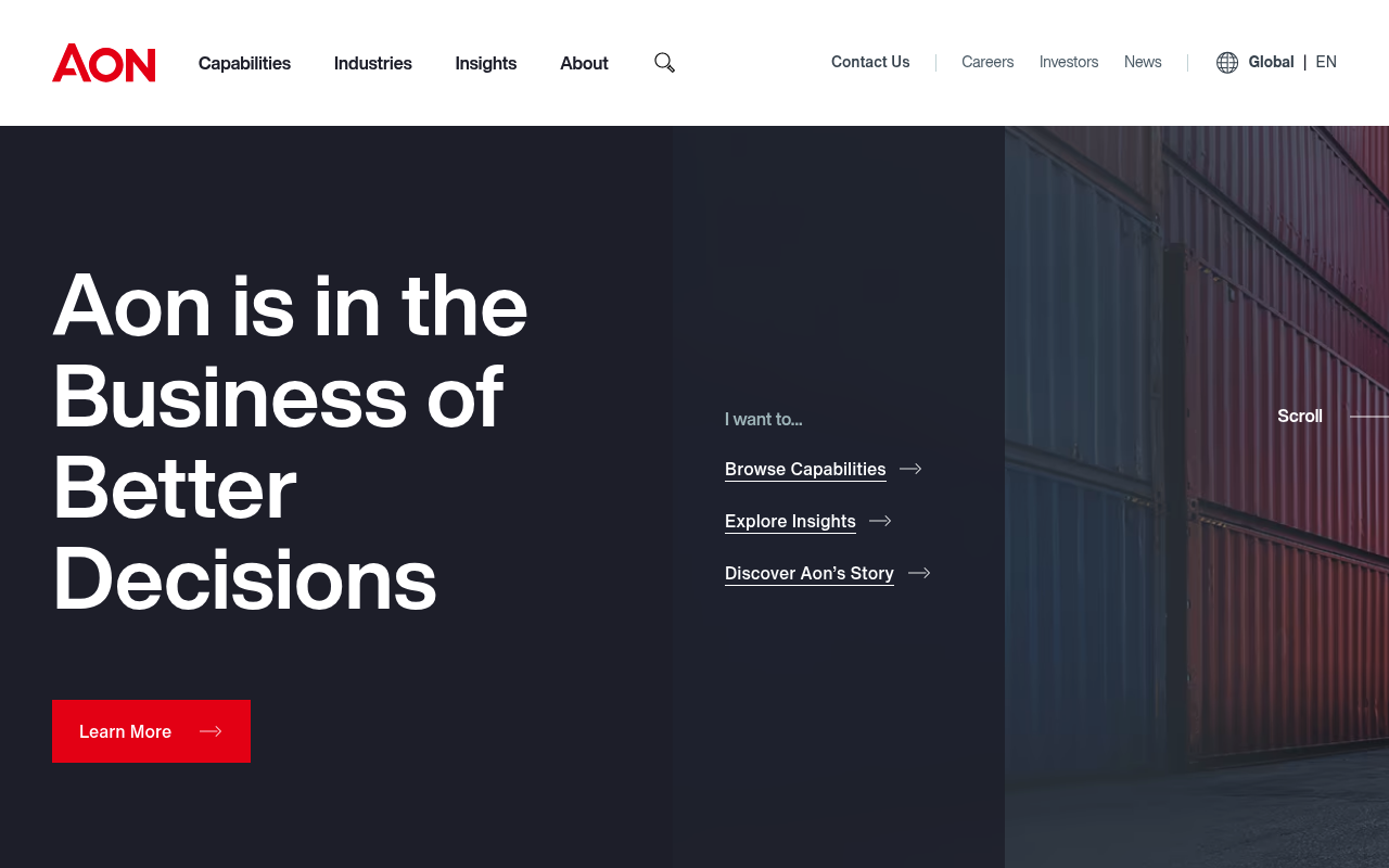 Aon website screenshot
