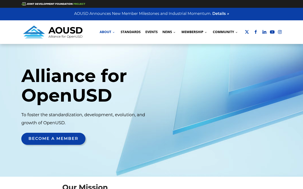 Alliance for OpenUSD website screenshot