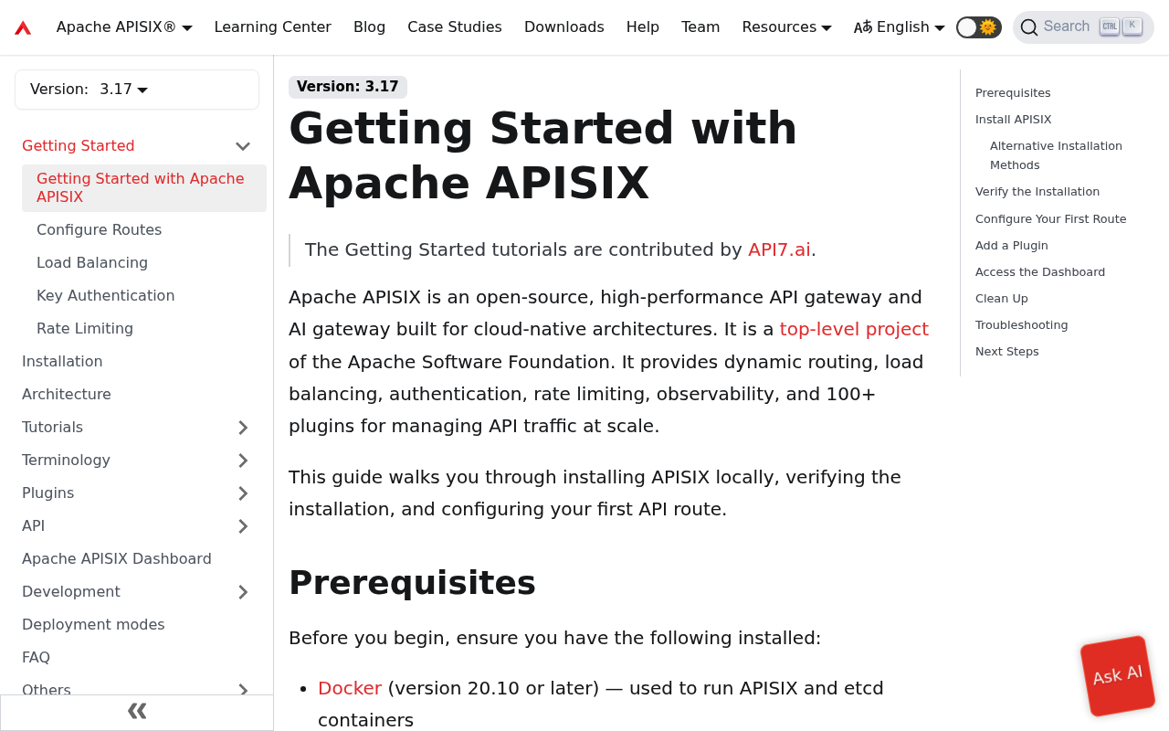 Apache APISIX website screenshot