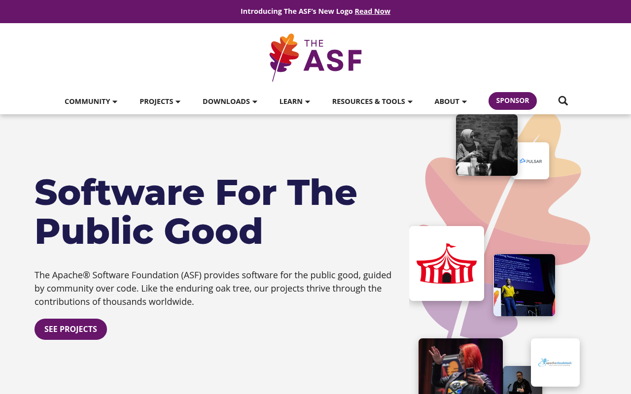 Apache Software Foundation website screenshot