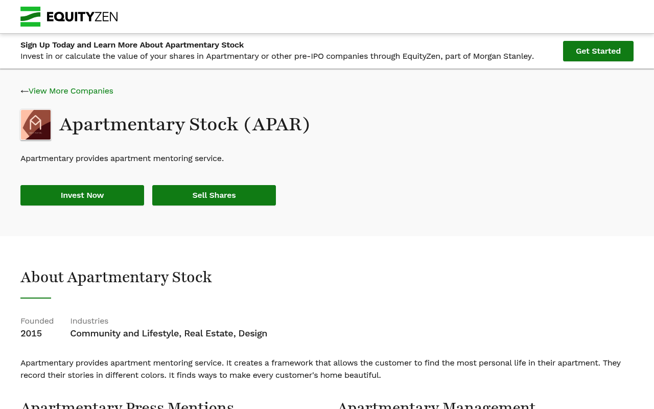 Apartmentary screenshot