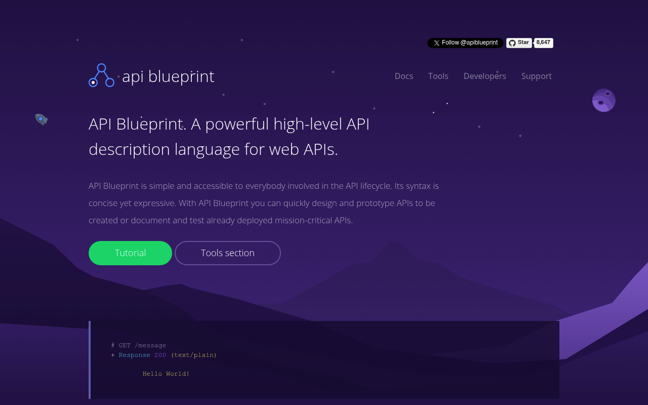 API Blueprint website screenshot