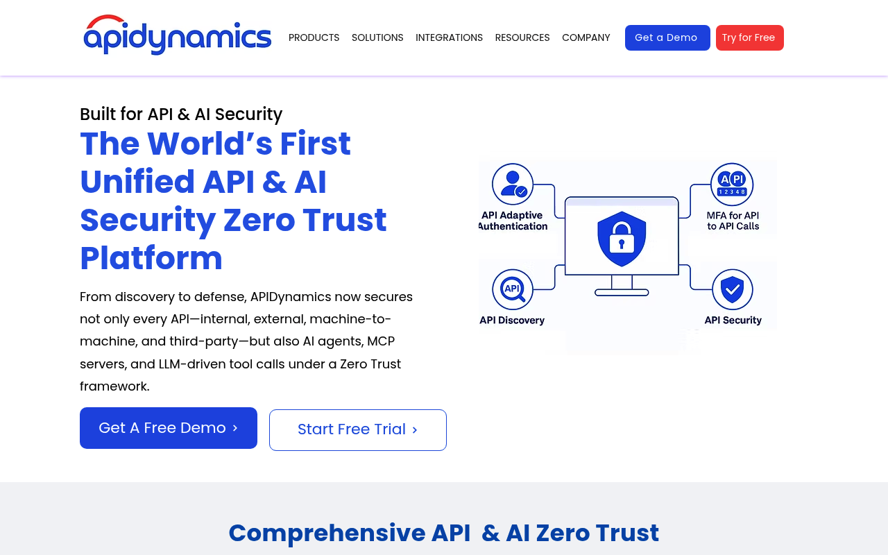 API Dynamics website screenshot