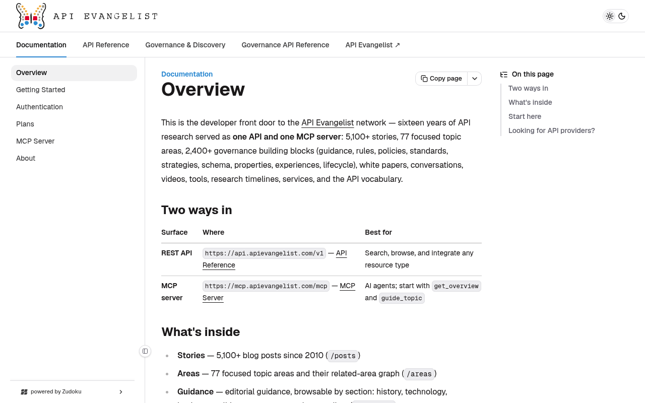 API Evangelist screenshot