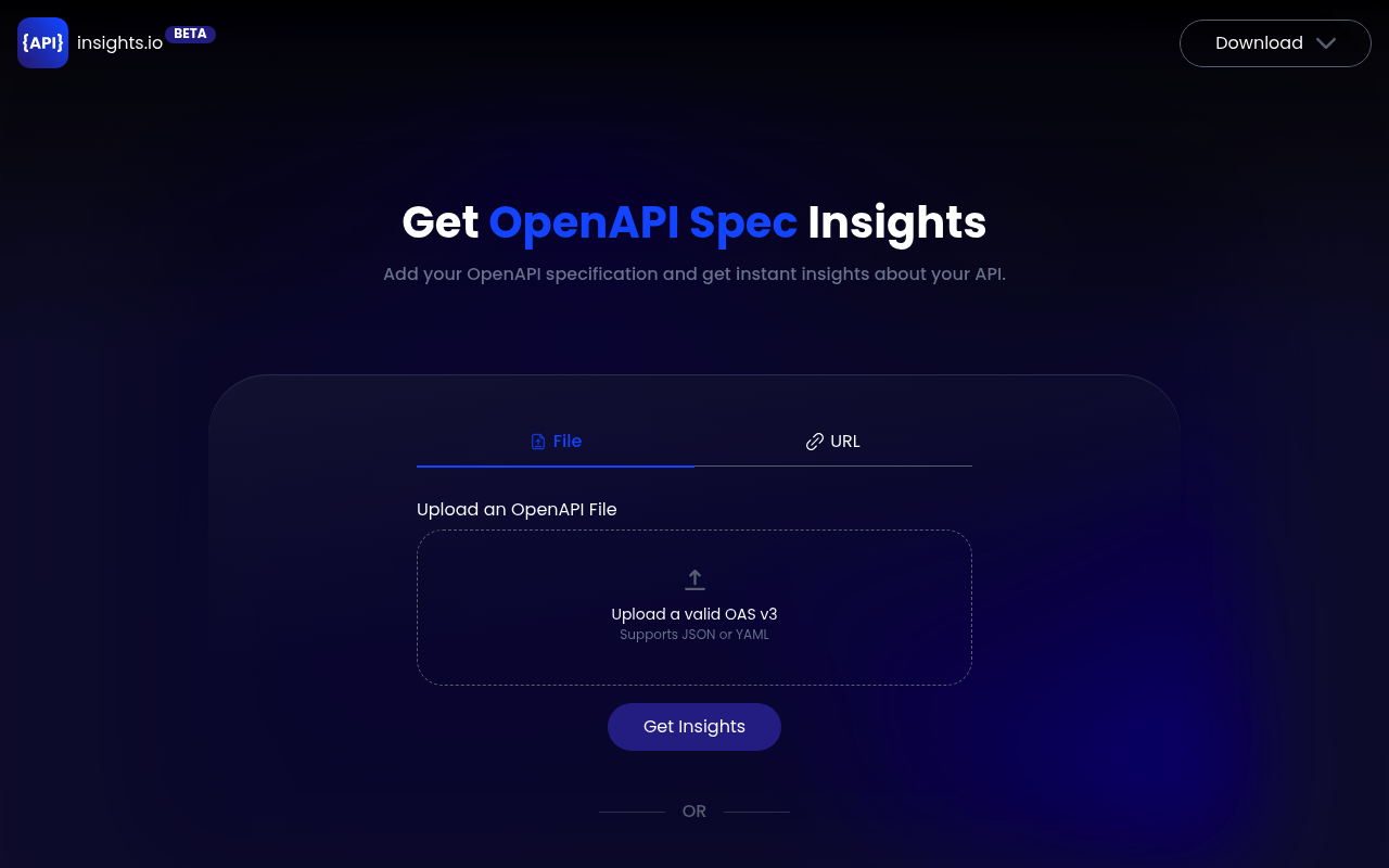 API Insights website screenshot