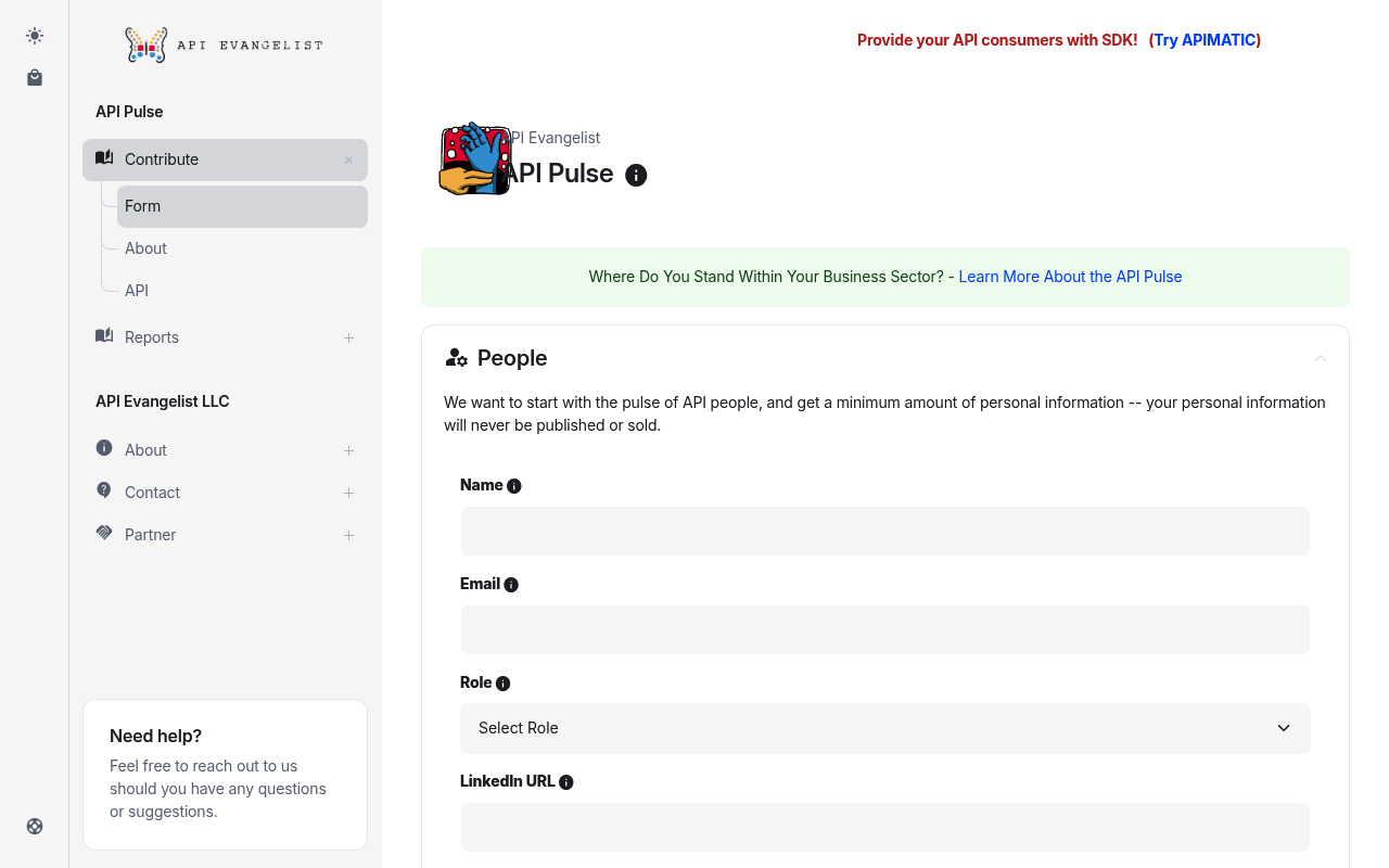 API Pulse website screenshot