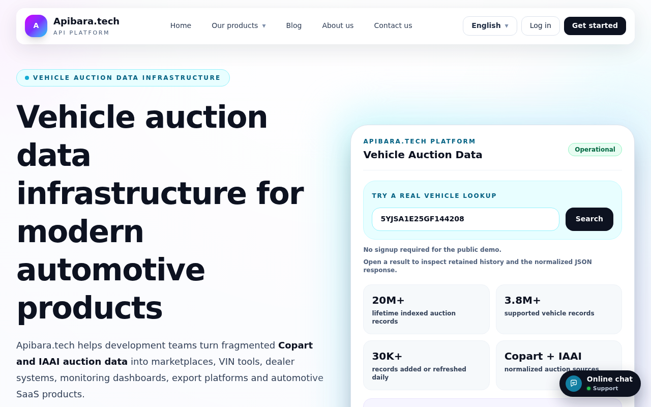 Apibara.tech website screenshot