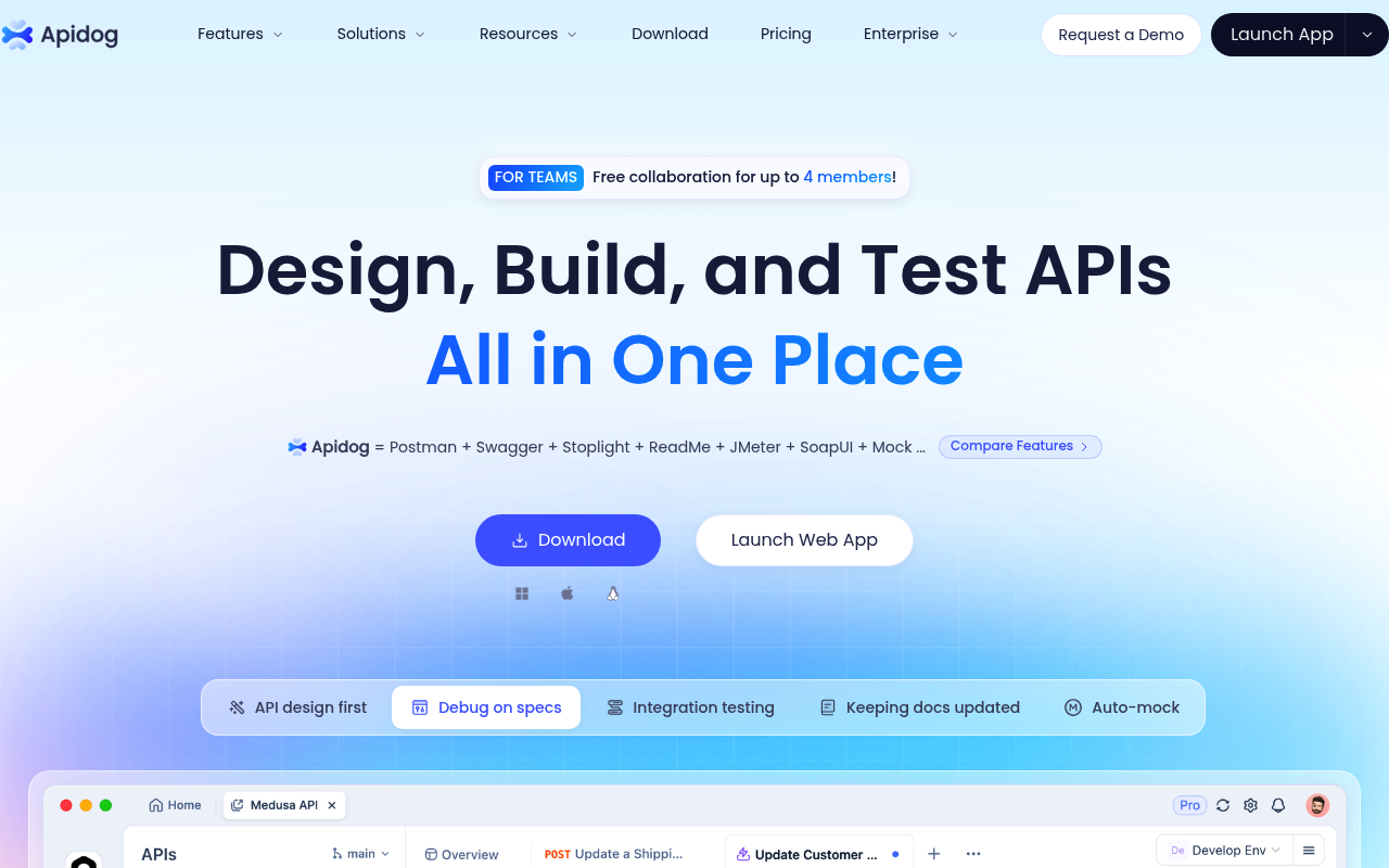 Apidog website screenshot