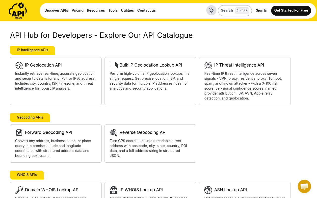 APIFreaks - API Hub for Developers screenshot
