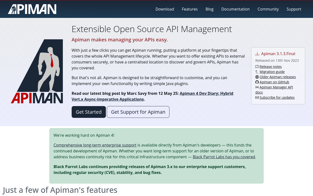 Apiman website screenshot