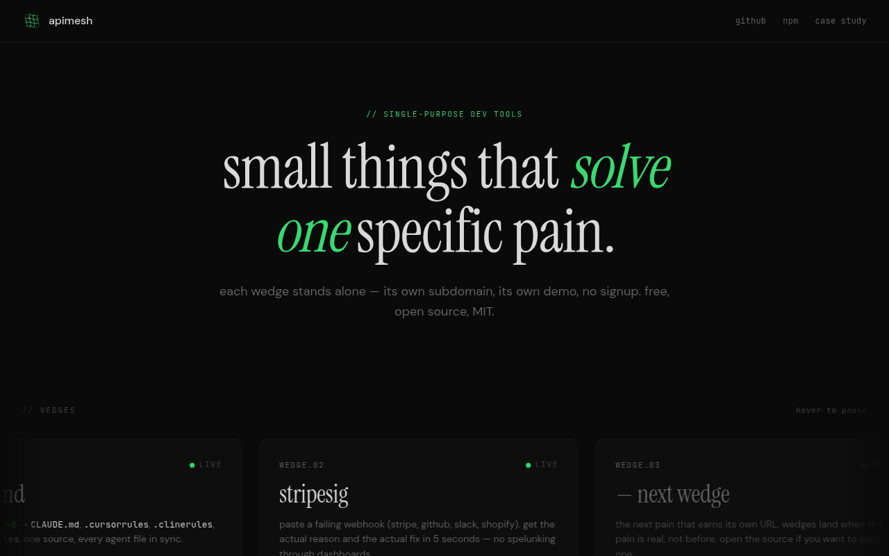 APIMesh website screenshot